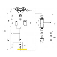 VALVE, DELIVERY, HYD, C25. (Part#19 highlighted), cost per kit