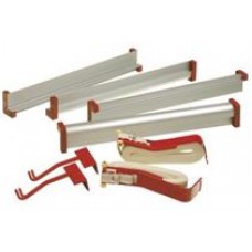 LAMELLO Clamping set for gluing case,  drawers,  frames,  wall and floor panels,  even pressure distribution guarantees correct angle of works,  60cm set per case,  cost per case\n60 cm set including 2 pieces of clamps,  2 pieces of 8m belt,  4 pieces pro