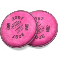 3M™ Particulate Filter 2097/07184(AAD),  P100,  with Nuisance Level Organic Vapor Relief 50 pairs/Case,  cost per pair (2 ea)