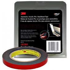 3M(TM) Automotive Acrylic Plus Attachment Tape,  06384,  Black,  1/2 in x 5 yd,  45 mil,  12 per case