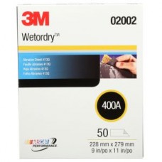 3M™ Wetordry™ Tri-M-ite™ Sheet,  413Q,  02002,  400,  A-weight,  9 in x 11 in (22.86 cm x 27.94)