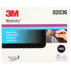 3M  Wetordry  Sheet 213Q, 9 in x 11 in P600 A weight, 50 per sleeve cost per sleeve