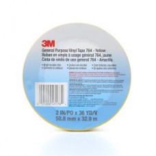 3M GENERAL PURPOSE VINYL TAPE 764 YELLOW,  2 IN X 36 YD 5.0 MIL,  24 PER CASE BULK,  COST PER ROLL