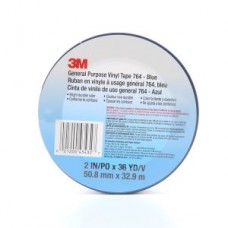 3M™ General Purpose Vinyl Tape,  764,  blue,  2.0 in x 36.0 yd x 5.0 mil (5.1 cm x 32.9 m x 0.1 mm)