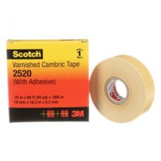 Scotch® Electrical Insulating Varnished Cambric Tape,  2520,  yellow,  8 mil (0.2 mm),  3/4 in x 60 ft (19 mm x 18.3 m)