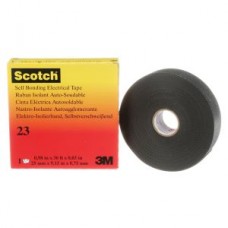 Scotch® Rubber Splicing Tape,  23,  black,  with liner,  30 mil (0.75 mm),  1 in x 30 ft (25 mm x 9.1 m)