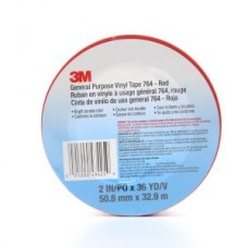 3M™ General Purpose Vinyl Tape,  764,  red,  2.0 in x 36.0 yd x 5.0 mil (5.1 cm x 32.9 m x 0.1 mm)