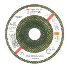 3M(TM) Green Corps(TM) Depressed Center Wheel,  24 4-1/2 in x 1/4 in x 7/8 in,  10 per inner 40 per case