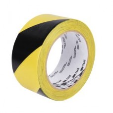 3M™ Hazard Warning Tape 766,  black/yellow,  3.0 in x 36.0 yd x 5.0 mil (7.6 cm x 32.9 m x 0.13 mm)