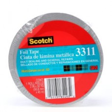 Scotch® Aluminum Foil Tape,  3311,  silver,  2 in x 50 yd,  3.6 mil