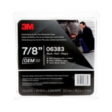 3M™ Automotive Acrylic Plus Attachment Tape 06383,  black,  7/8 in x 20 yd,  45 mil