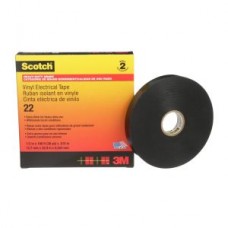 Scotch® Vinyl Electrical Tape,  22,  black,  10 mil (0.25 mm),  1/2 in x 36 yd (12.7 mm x 33 m)