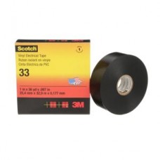 Scotch® Super 33+™ Vinyl Electrical Tape,  black,  7 mil (0.18 mm),  1 in x 108 ft (25 mm x 33 m)
