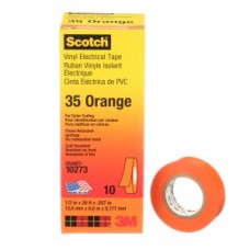 Scotch® Vinyl Colour Coding Electrical Tape,  35,  orange,  7 mil (0.18 mm),  1/2 in x 20 ft (13 mm x 6.1 m)