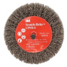 Scotch-Brite™ Cut and Polish Flap Brush,  A MED,  3 in x 1-3/4 in x 1/4 in