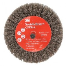Scotch-Brite™ Cut and Polish Flap Brush, A MED, 3 in x 1-3/4 in x 1/4 in, cost per each, 10 per case *AB05974