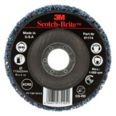 Scotch-Brite™ Roloc™ Clean and Strip Disc CG-RD,  Blue,  115 mm x 22 mm,  S XCRS,  10 per box,  cost per disc