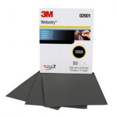 3M™ Wetordry™ Tri-M-ite™ Sheet,  413Q,  02001,  500,  A-weight,  9 in x 11 in (22.86 cm x 27.94)