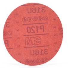 3M™ Hookit™ Red Abrasive Disc,  316U,  01224,  P120,  A-weight,  6 in (15.24 cm)