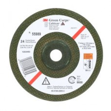 3M™ Green Corps™ Depressed Centre Wheel,  grade 24,  green,  7 in x 1/4 in x 7/8 in