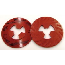 3M™ Disc Pad Face Plate Ribbed 81732,  5 in Extra Hard Red,  10 per case,  cost per disc