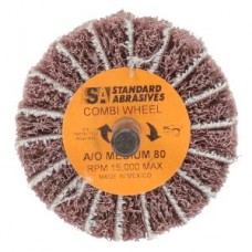 Standard Abrasives(TM) Buff and Blend Combi-Wheel 898001,  2 in x 1 in x 1/4 in A MED 80,  10 per inner 100 per case