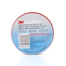 3M™ General Purpose Vinyl Tape,  764,  red,  3.0 in x 36.0 yd x 5.0 mil (7.6 cm x 32.9 m x 0.1 mm)