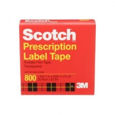 800-1X72 Scotch® Prescription Label Tape 800 Clear,  1 in x 72 yd,  12 per box 3 boxes per case Boxed