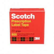 Scotch® Prescription Label Tape,  800,  clear,  boxed,  1 1/2 in x 72 yd