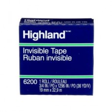 3M™ Highland™ Invisible Tape,  6200,  19 mm x 32.9 m,  boxed