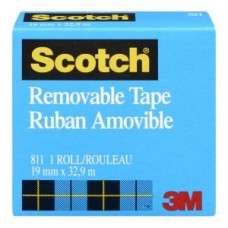 Scotch® Removable Tape,  811,  3/4 in x 36 yd (19 mm x 32.9 m),  boxed