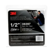 3M AUTOMOTIVE ACRYLIC PLUS ATTACHMENT TAPE 06397,  BLACK,  1/2 IN X 10 YDS,  60 MIL,  12 PER CASE,  COST PER ROLL