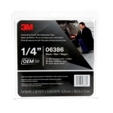 3M(TM) Automotive Acrylic Plus Attachment Tape 06386,  Black,  1/4 In X 20 Yds,  45 mil,  12 per case