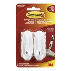 Command™ Wire Hooks,  17068C,  white