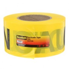 Scotch® Barricade Tape,  300,  yellow,  "Caution",  3 mil (0.07 mm),  3 in x 1000 ft (76 mm x 305 m)