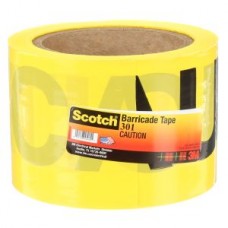 Scotch® Barricade Tape,  301,  yellow,  "Caution",  2 mil (0.05 mm),  3 in x 300 ft (76 mm x 91 m)