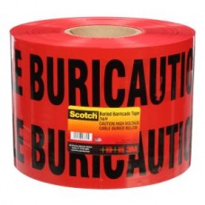 Scotch® Buried Barricade Tape,  369,  red,  "Caution High Voltage Cable Buried Below",  4 mil (0.1 mm),  6 in x 1000 ft (152 mm x 305 m)