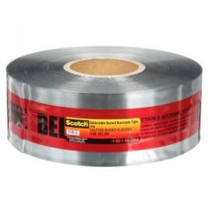 Scotch® Detectable Buried Barricade Tape,  406,  red,  "Caution Buried Electric Line Below",  5 mil (0.13 mm),  3 in x 1000 ft (76 mm x 305 m)
