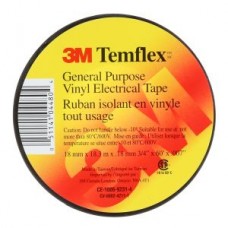 TEMFLEX™ GENERAL USE VINYL ELECTRICAL TAPE,  3/4 IN X 60 FT (19 MM X 18, 3 M),  7 MIL,  10 rolls per pack,  10 packs per case,  100 PER CASE,  COST PER ROLL. 