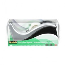 Scotch® Desktop Tape Dispenser,  C60,  silver,  19 mm x 11.4 m (3/4 in x 12.5 yd)