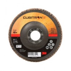 3M™ Cubitron™ II Flap Disc 967A,  T27 5 in x 7/8 in 40+ Y-weight,  10 per case,  cost per disc
