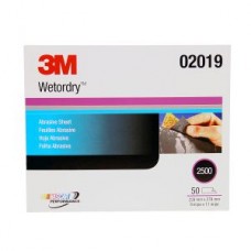 3M™ Wetordry™ Abrasive Sheet,  401Q,  02019,  2500,  A-weight,  9 in x 11 in (22.86 cm x 27.94)
