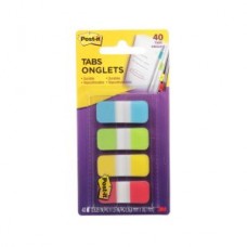 Post-it® Tabs,  assorted primary colours,  4 tabs per dispenser,  40 tabs per pack