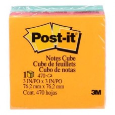 Post-it® Notes Cube,  aqua wave,  3 in x 3 in (7.6 cm x 7.6 cm),  470 sheets