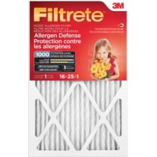 Filtrete™ Allergen Defense Micro Allergen Filter,  9801DC-6-C,  MPR 1000,  16 in x 25 in x 1 in,  1 per pack,  6 per case,  cost each,  ***part number 7100038678 updated to 7100232896