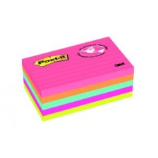 Post-it® Notes,  Cape Town Collection,  lined,  3 in x 5 in (7.6 cm x 13 cm),  100 sheets per pad. Currently not available, please contact us for alternative replacement.