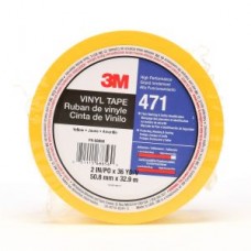 3M™ Vinyl Tape,  471,  yellow,  2.0 in x 36.0 yd x 5.2 mil (5.1 cm x 32.9 m x 0.1 mm)