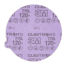 3M™ Cubitron™ II Stikit™ Film Disc 775L,  6 in x NH 120+ film 3 MIL Linered w/ Tab,  50 discs per inner,  250 per case