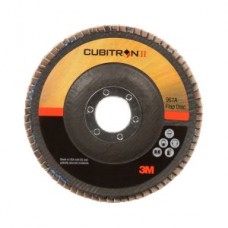 3M™ Cubitron™ II Flap Disc,  967A,  T27,  Quick Change,  60+,  Y-weight,  7 in x 5/8-11 in