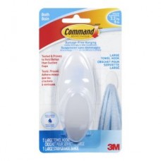 Command™ Large Towel Hook with Water-Resistant Strips,  BATH17-EF,  frosted